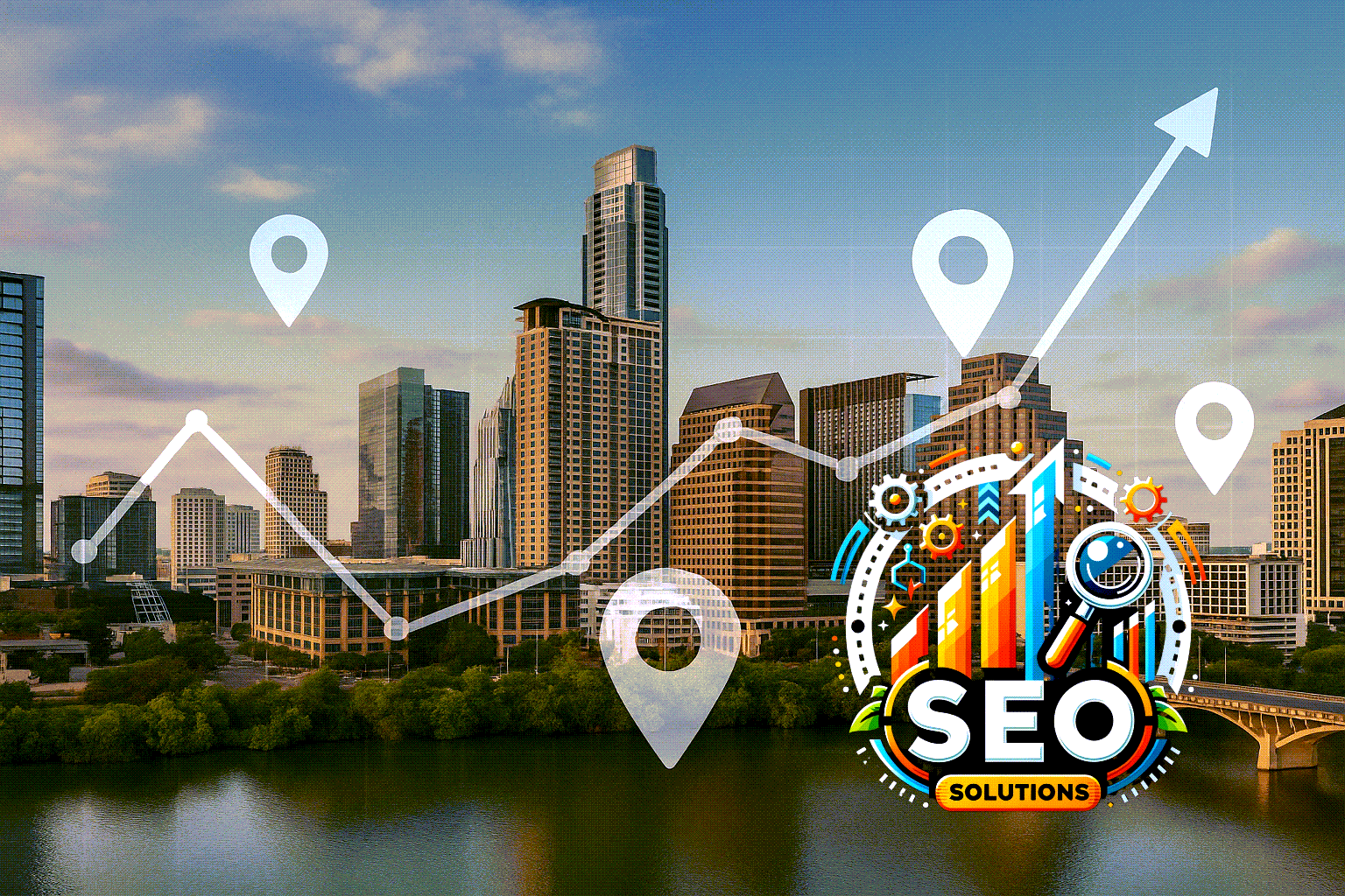 austin seo company image of texas city and seo solutions branding