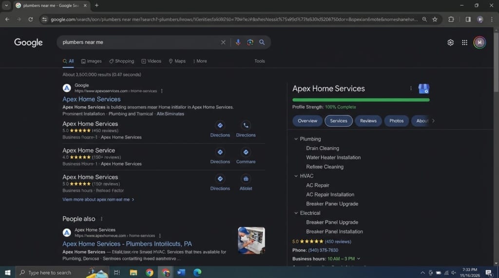 pefectly optimized google busines profile