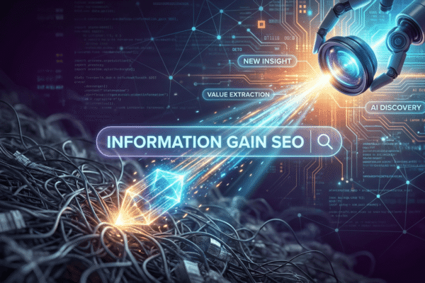 information gain seo showing AI extracting valuable insights