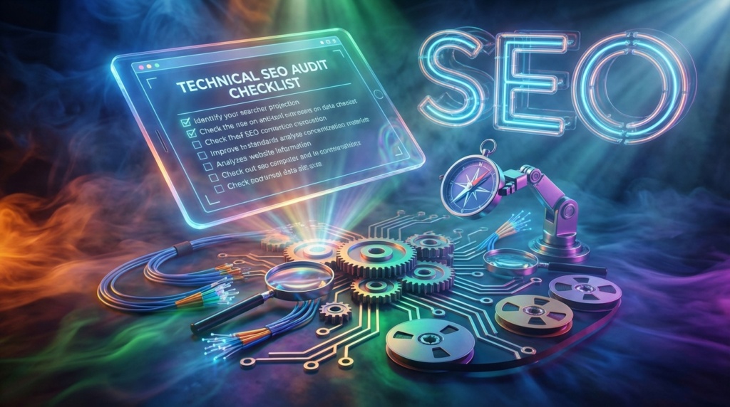 technical seo audit checklist shown with compass